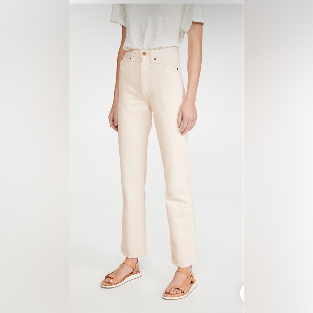 Like new SLVRLAKE Ecru off white London Straight Leg Jeans